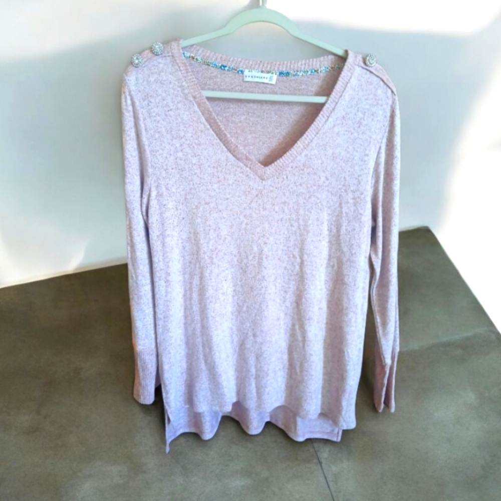 Light Pink V-Neck Sweater